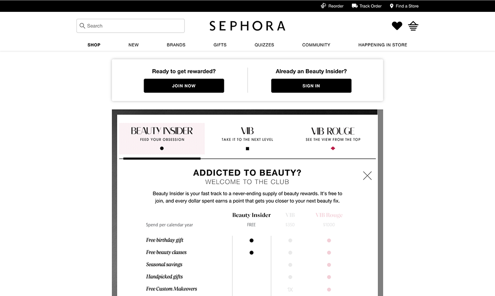 Sephora's Rewards Program