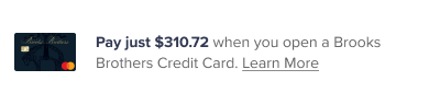 a simple design component showing a credit card offer